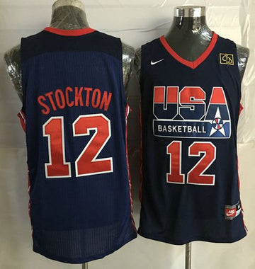 John Stockton USA Basketball blue Retro jersey