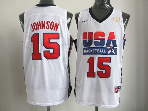 Magic Johnson USA Basketball white Retro jersey