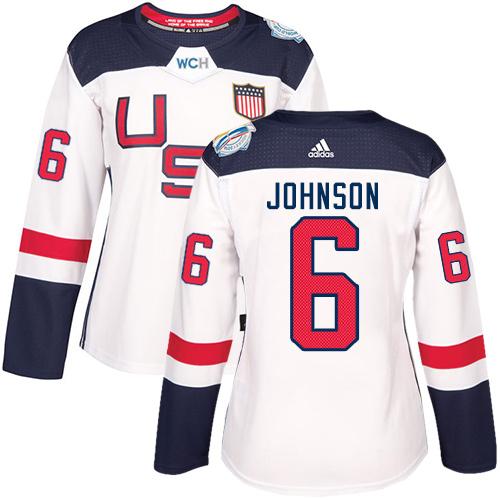 Erik Johnson Team USA Hockey white jersey