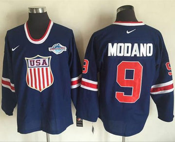 Mike Modano Team USA Hockey navy Throwback jersey