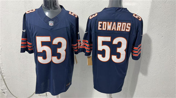 T.J. Edwards Chicago Bears navy Vapor jersey