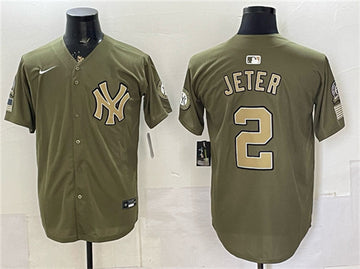 Derek Jeter New York Yankees olive jersey