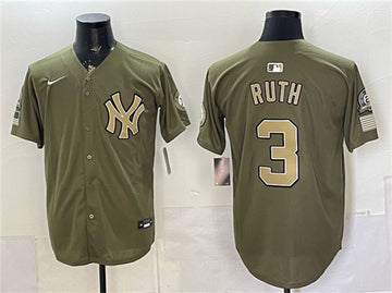 Babe Ruth New York Yankees olive jersey