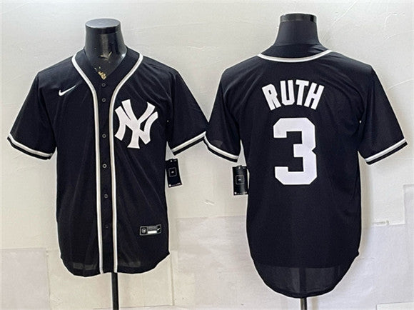 Babe Ruth New York Yankees black Fashion jersey