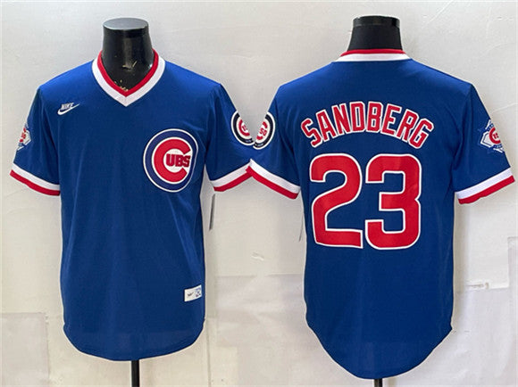 Ryne Sandberg Chicago Cubs royal Vapor jersey
