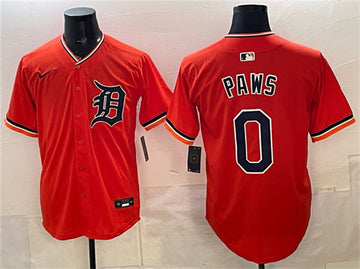 Paws Detroit Tigers orange Limited jersey