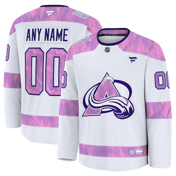 Custom Colorado Avalanche white jersey