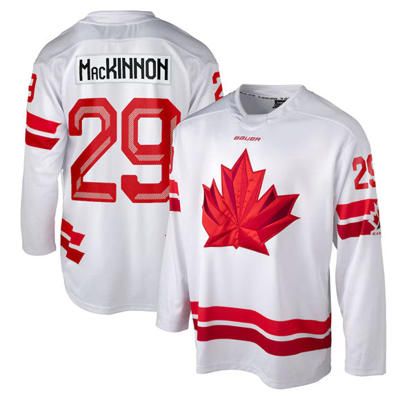 Nathan MacKinnon Team Canada white jersey