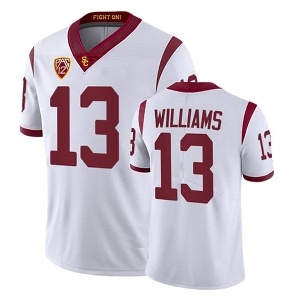Custom USC Trojans white Vapor jersey