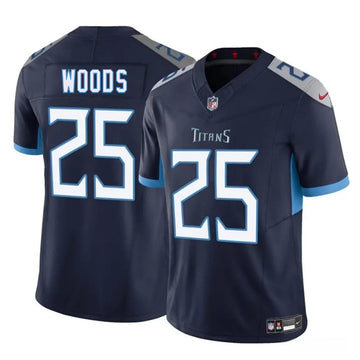 Xavier Woods Tennessee Titans navy FUSE jersey