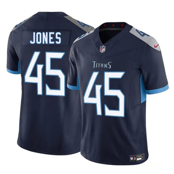 Dre'Mont Jones Tennessee Titans navy FUSE jersey