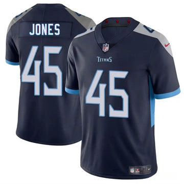 Dre'Mont Jones Tennessee Titans navy jersey
