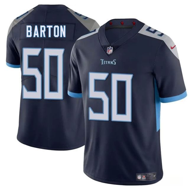 Cody Barton Tennessee Titans navy jersey