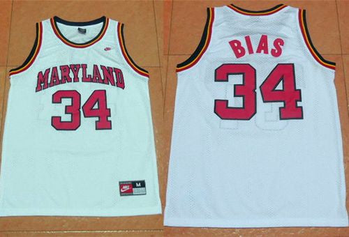 Len Bias Maryland Terrapins white jersey