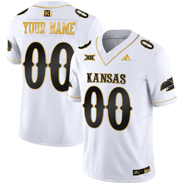 Custom Kansas Jayhawks white Vapor jersey