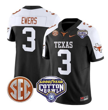 Quinn Ewers Texas Longhorns black-white jersey