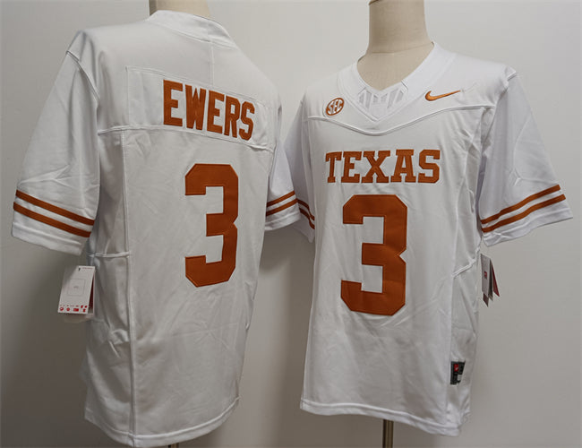 Quinn Ewers Texas Longhorns white jersey
