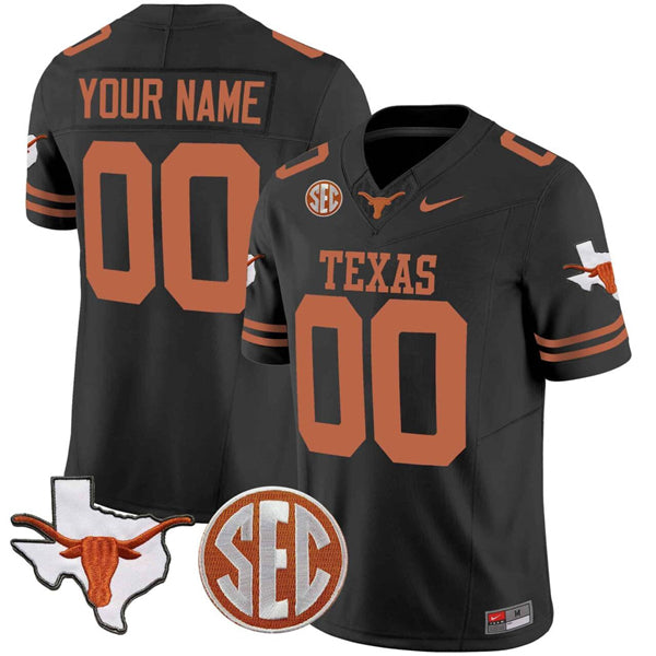 Custom Texas Longhorns black Game jersey
