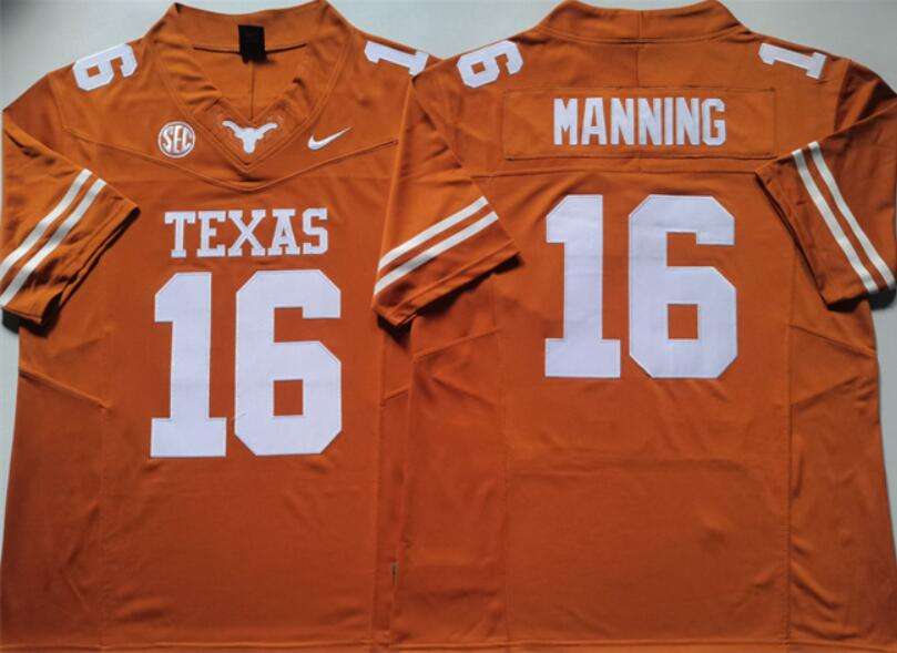 Peyton Manning Texas Longhorns orange FUSE jersey