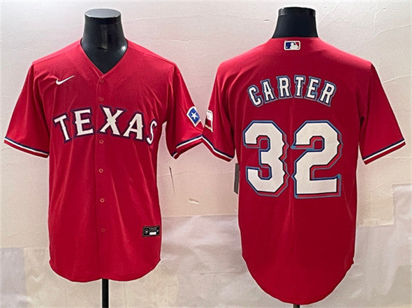 Evan Carter Texas Rangers red jersey