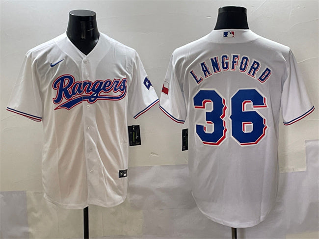 Wyatt Langford Texas Rangers white jersey