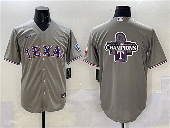 Team Big Logo Texas Rangers gray jersey