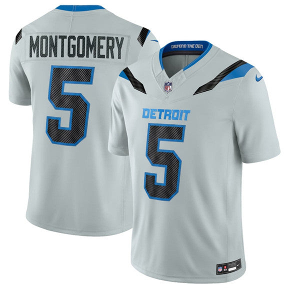 David Montgomery Detroit Lions silver Limited jersey