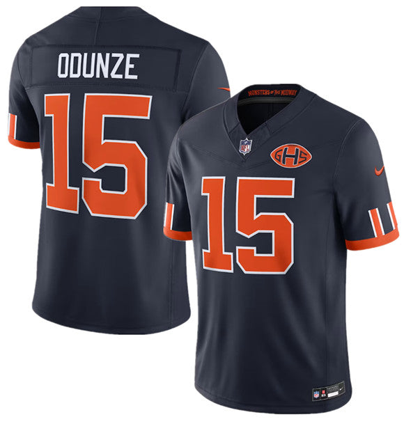 Rome Odunze Chicago Bears navy Limited jersey