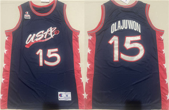 Hakeem Olajuwon USA Basketball navy jersey