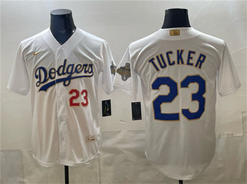 Kyle Tucker Los Angeles Dodgers white Gold Collection jersey