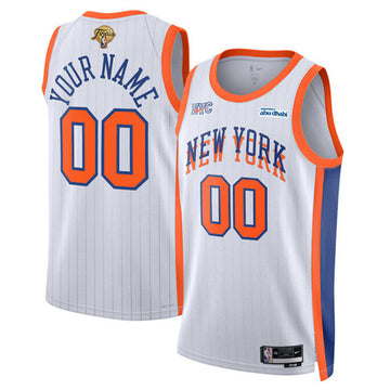 Custom New York Knicks white City Edition jersey