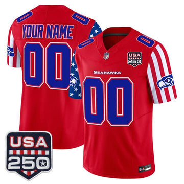 Custom Seattle Seahawks red Vapor jersey