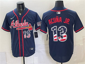Ronald Acuña Jr Atlanta Braves navy Home jersey