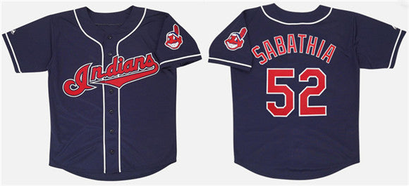 CC Sabathia Cleveland Guardians navy jersey