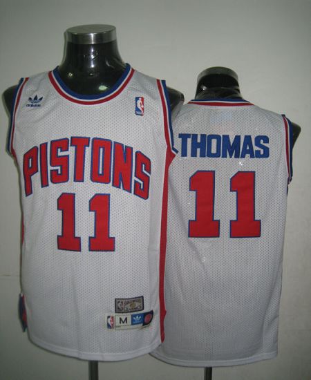 Detroit Pistons white Throwback jersey