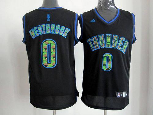Russell Westbrook Oklahoma City Thunder black Fashion jersey