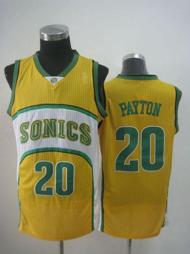 Gary Payton Oklahoma City Thunder yellow Throwback jersey
