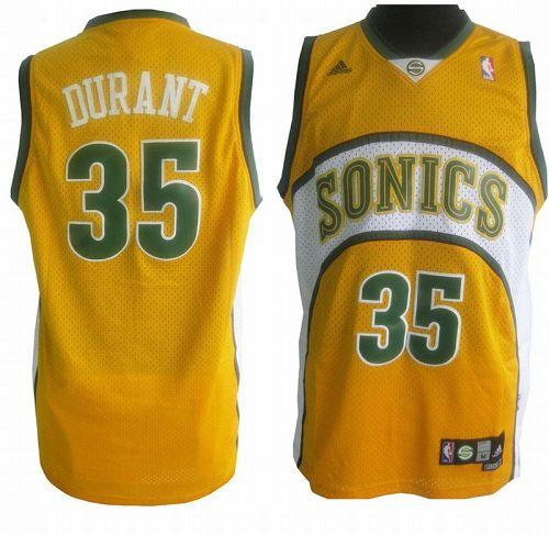 Kevin Durant Oklahoma City Thunder yellow jersey
