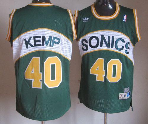 Shawn Kemp Oklahoma City Thunder green Throwback jersey