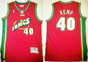 Shawn Kemp Oklahoma City Thunder red Throwback jersey