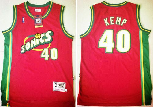 Shawn Kemp Oklahoma City Thunder red Throwback jersey