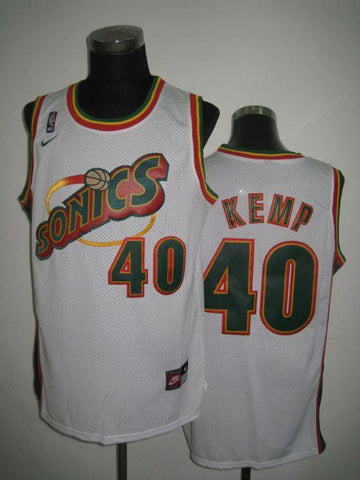 Shawn Kemp Oklahoma City Thunder white Throwback jersey