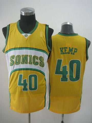 Shawn Kemp Oklahoma City Thunder yellow Throwback jersey