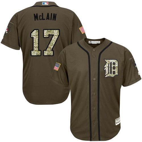 Denny McLain Detroit Tigers green Salute To Service jersey