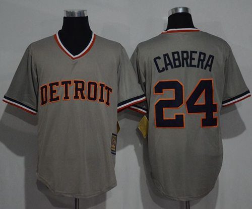 Miguel Cabrera Detroit Tigers grey Throwback jersey