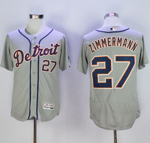 Jordan Zimmermann Detroit Tigers grey Authentic jersey