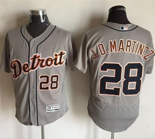 J D Martinez Detroit Tigers grey Authentic jersey