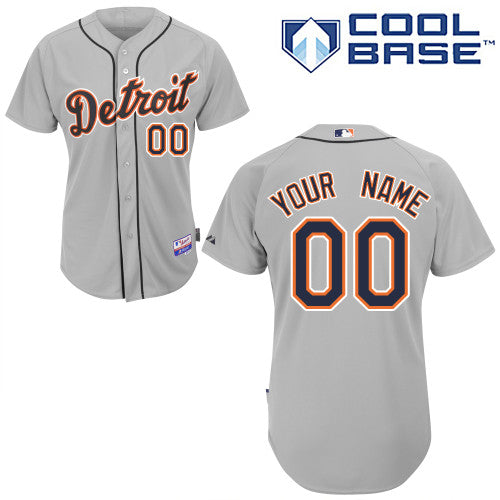 Custom Detroit Tigers grey Authentic jersey
