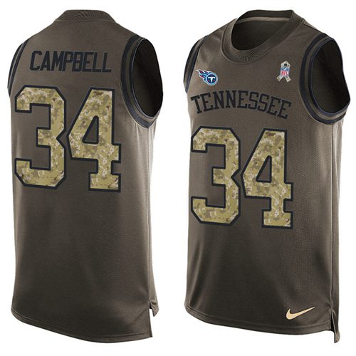 Earl Campbell Tennessee Titans green Salute To Service jersey