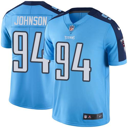 Austin Johnson Tennessee Titans blue jersey